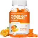 Magnesium Glycinate Gummies 1000mg - 90 Ct ANTE Magnesium Potassium Suplementos para la relajación, Stress Relief, con vitamina D, B6, CoQ10 para calma Mood & Sleep Support - Orange Gummies