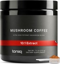 Café de hongos - Extracto Concentrado Ultra High Potency 10:1 - frijoles de origen colombiano con 10 vasos de hongos, Mane & Cordyceps de León - Rico y funcional Café alternativo - laboratorio de terceros probado