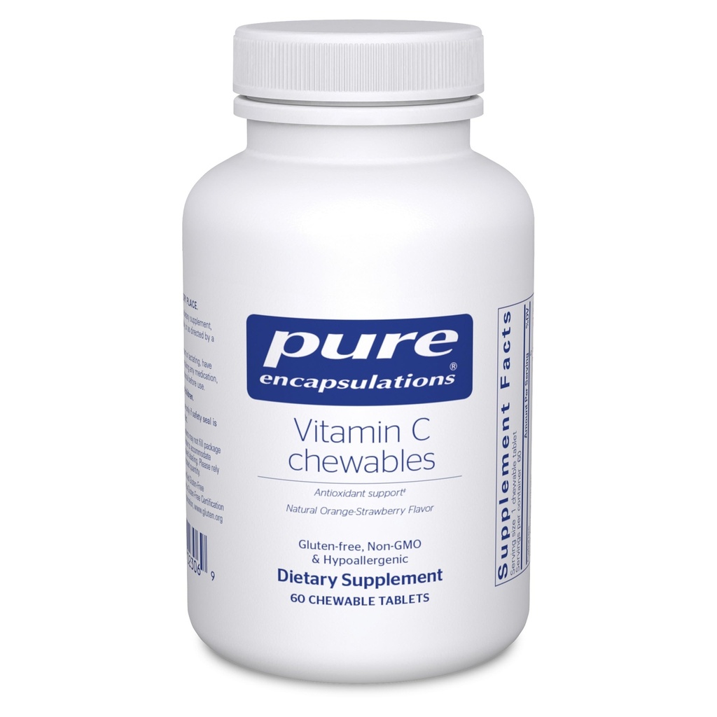 Pure Encapsulations Vitamin C Chewables | Support for Healthy Immune Function and Antioxidant Support* | 60 Chewable Tablets | Natural Orange-Strawberry Flavor