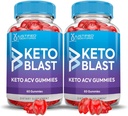 (2 Pack) Apple Cider Vinegar Gummies 1000MG Keto Blast Keto ACV Gummies Advanced Formulated with Pomegranate Beet Juice Powder B12 Vegan Non GMO 120 Gummys