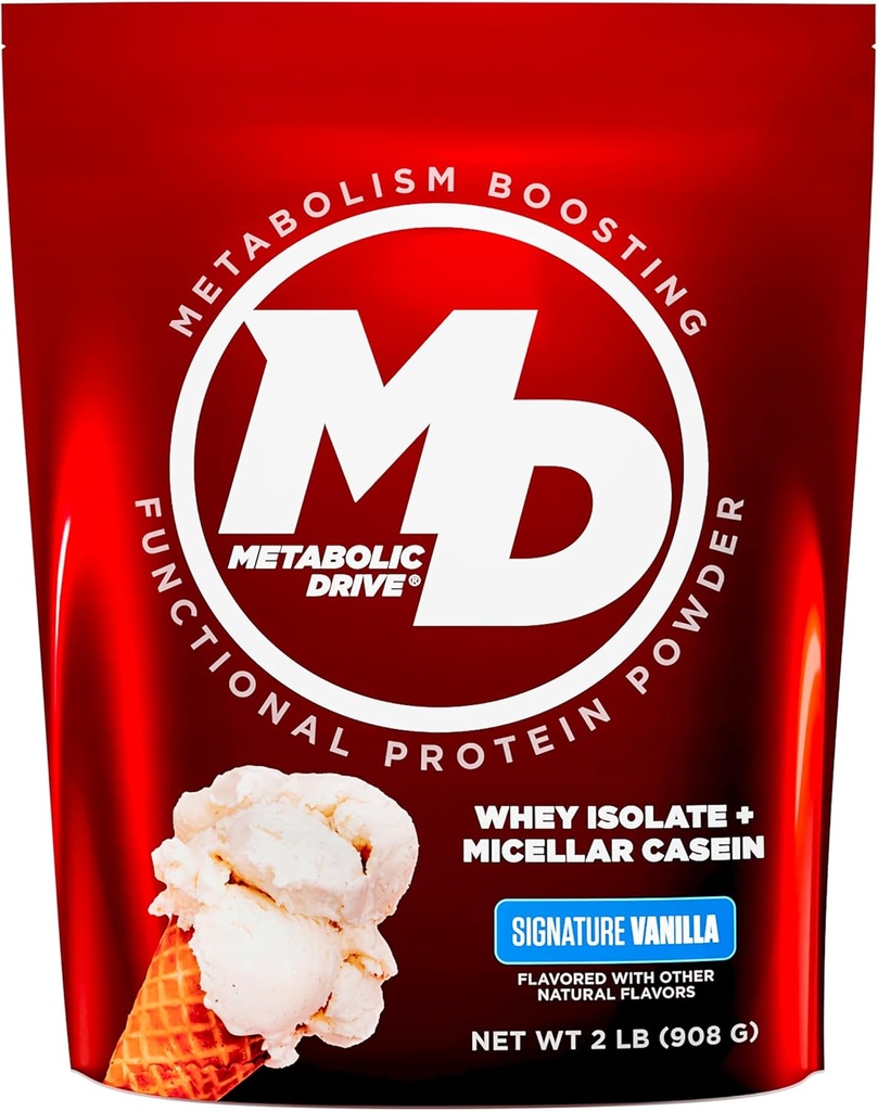 Biotest Metabolic Drive Protein - Flavor-Bomb de baja carb - Whey Isolate + Micellar Casein - Signature Vanilla - 2 lb