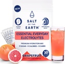 Salt of the Earth Premium Zero-Sugar Electrolyte - Hecho con Himalaya Rosa Salt - Hydration Powder Packets ← Ingredientes Premium TENER Keto & Paleo Friendly TEN 30 Sticks, Grapefruit