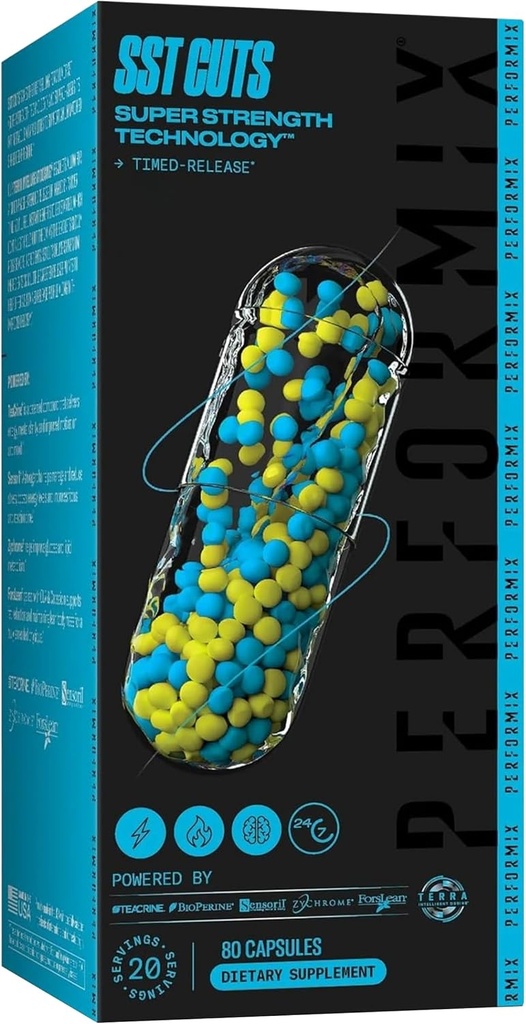 PERFORMIX SST Cuts Super Strength Technology - Energy, Focus &amp; Mood - Nootropic, Caffeine, Zychrome &amp; Teacrine - Pre Workout Supplement for Men &amp; Women - 80 Servings