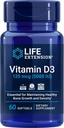 Extensión de la vida Vitamina D3 125 mcg (5000 UI), Bone Health, Brain Performance, Immune System Support, Gluten-Free, Non-GMO, Once Daily, Two-Month Supply, 60 Softgels