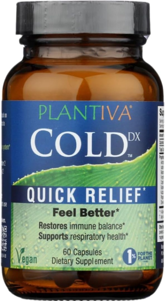 [BRSWIZABPINAOGTM] ColdDx Natural Herbal Defense & Respiratory Health Support Supplement - Non-Drowsy, Stimulant Free, Quick Relief - Vegan, Planta-Basada - 60 cápsulas