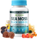 Vegan Ashwagandha Mar Moss Gummies - Aceite de semillas negras, vitamina C sensible para soporte inmunitario, digestivo, antioxidante 13 en 1 Bundle, Sea Moss Chlorophyll Advanced Strength Formula 60 Gummies