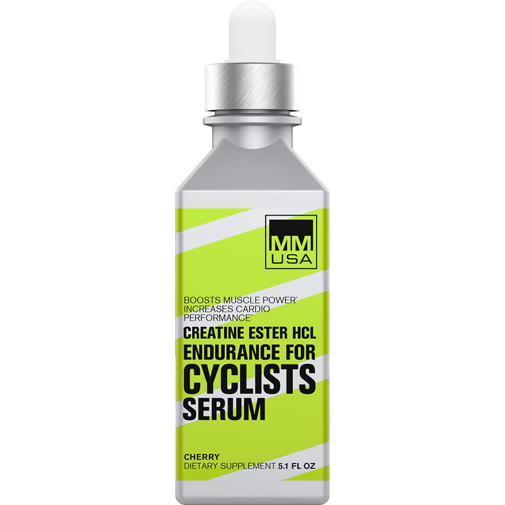 MMUSA Cyclist-Optimized Creatine Serum. Amplifica el rendimiento deportivo de ciclismo, aumenta los niveles de óxido nítrico, resistencia, energía, resistencia & foco. Lucha Fatiga & Ácido Láctico Construir. Cereza, 5.1 Fl Oz
