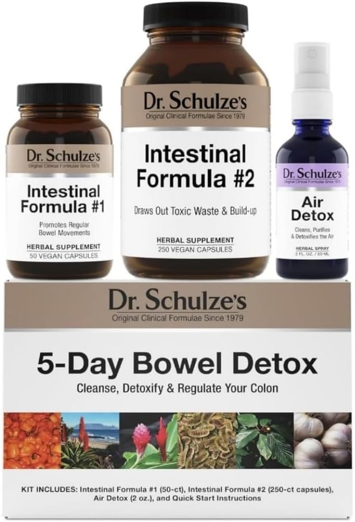 Dr. Schulze's Silencio 5-Day Bowel Detox ← Herbal Colon Cleanse Silencio May Mejorar la digestión ¦ Promociona los movimientos saludables Vary