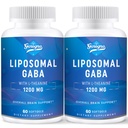 GABA Liposomal con L-Theanine 1200mg - 2 Pack High Suplementos GABA biodisponibles,120 cápsulas para adultos