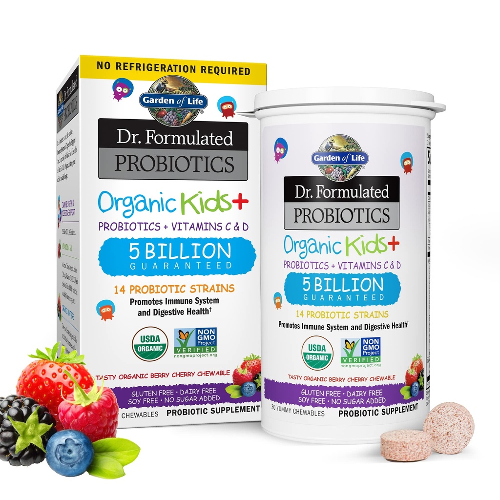 Jardín de la vida Código de vitaminas Mujeres Multi 120 cápsulas " Dr Formulated Organic Kids+ Probiotic 30 Chewables Bundle