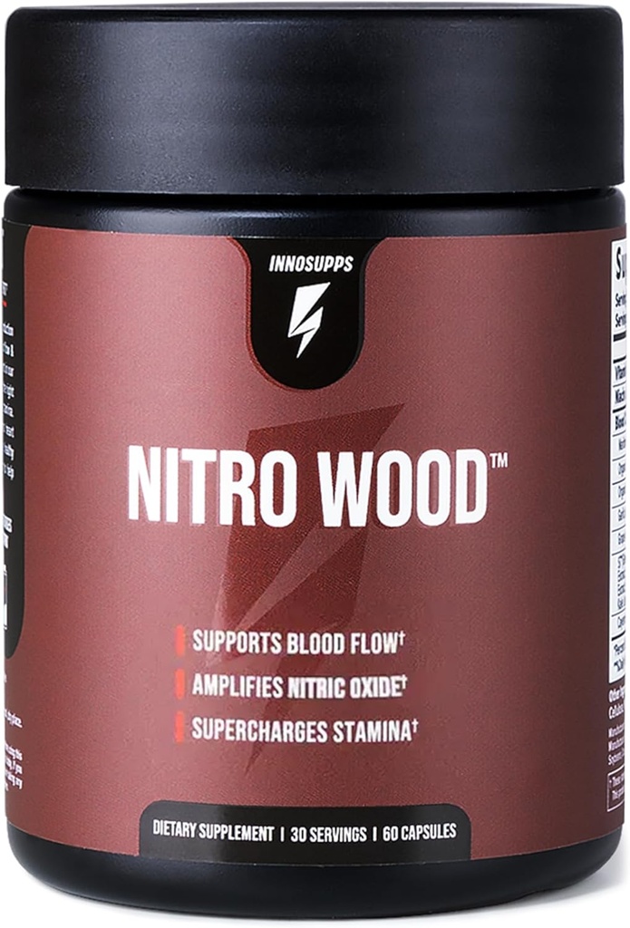 InnoSupps Nitro Wood - Supports Healthy Blood Flow ← Nitric Oxide Supplement Silencio Natural Immune Support Silencio (60 Vegetarian Capsules)