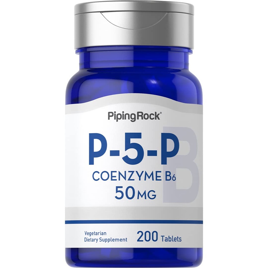 Piping Rock P5P Vitamina B6 TEN 50mg ANTE 200 Tablets TEN Pyridoxal 5-Phosphate Suplemento ANTE Vegetariano, No GMO, Gluten Free