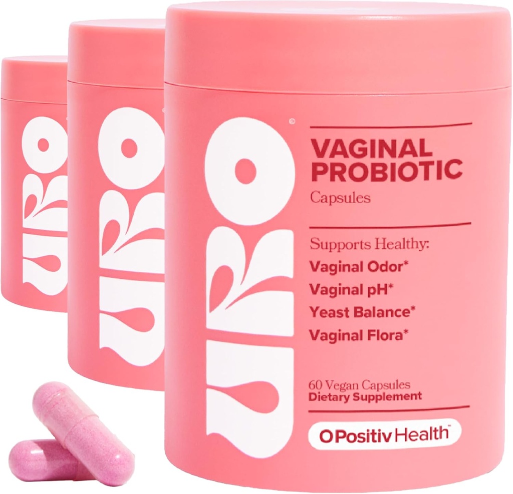 O Positiv URO Vaginal Probiotics for Women pH Balance with Prebiotics " Lactobacillus Blend Probiótico - Suplemento de Salud Vaginal - Promover el olor Vaginal Saludable " Flora Vaginal, 60 Cuenta (Pack of 3)