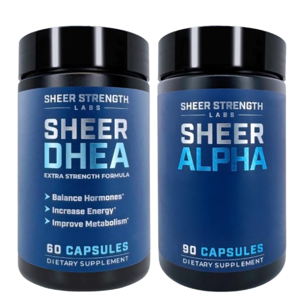 DHEA Suplemento para hombres + Sheer Alpha - Ultimate T Boosting Stack para hombres