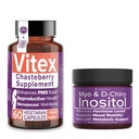 Rosa íntima Ahorre 10% en Equilibrio hormonal y bienestar reproductivo Bundle – Vitex Chasteberry Suplemento + Myo & D-Chiro Inositol Polvo para soporte menstrual PCOS