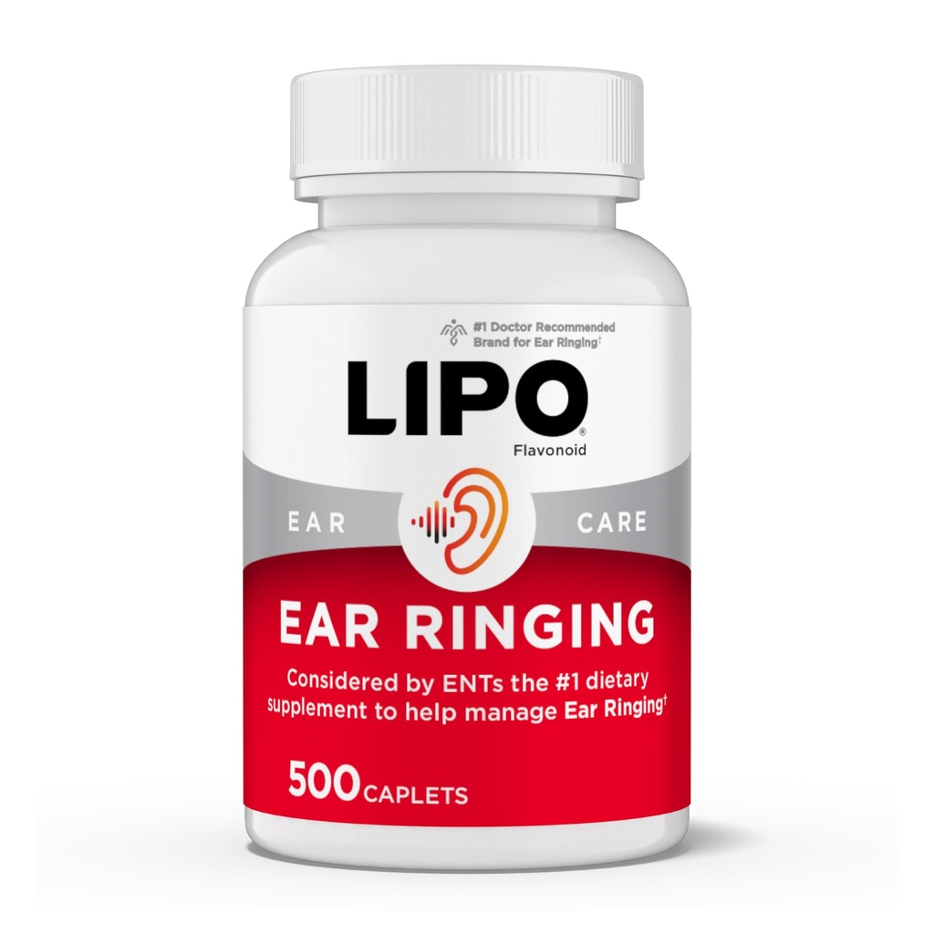 Lipo-Flavonoid Plus Tinnitus Relief - Doctor-Recomendado para Anillos de Anillo - Complejo Bioflavonoide de Limón Clínicamente Proveido con Vitaminas C, B1, B2, B6, B12, &amp; Calcio - 500 Caplets
