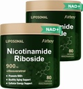Airboy Liposomal Nicotinamide Riboside 900 mg, NAD Suplemento con Resveratrol, NMN alternativa de Booster Apoyo Anti-Aging, Energía, Focus - 80 Capsulesx 2 Pack