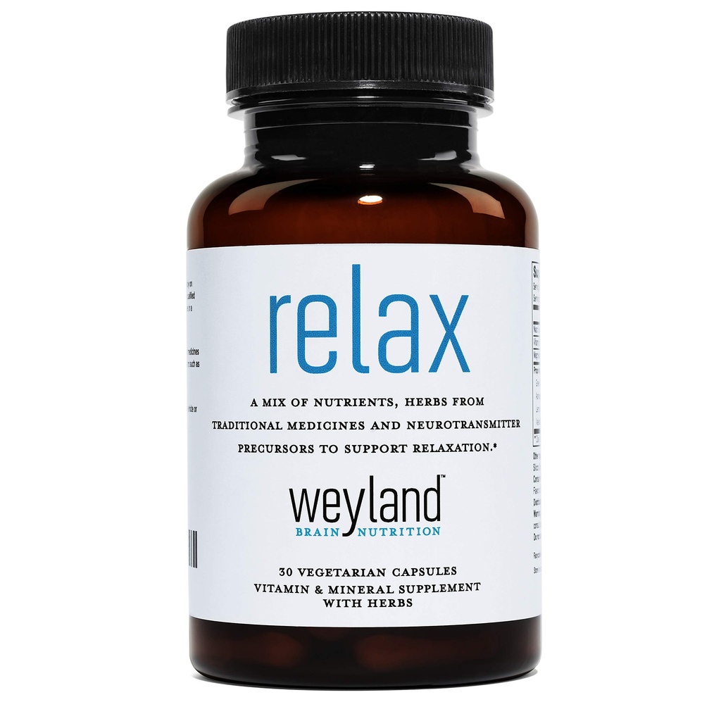 Relax - Natural Sleep Supplement with GABA, L-Theanine, Valerian Root, 5-HTP, Lemon Balm – Calm and Relaxation Aid - 30 Vegetarian Capsules