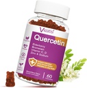 Quercetina Gummies, Quercetina con Vitamina C Zinc, Bromelain, Elderberry y Vitamina D, Apoyo Inmunitario Adultos Niños, Mujeres Hombres, 60 Gummies Chewable