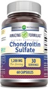 Fórmulas asombrosas Condroitina Sulfato 1200 mg Por Servir Suplemento Silencioso Capsules Silencioso No GMO Silencio Gluten Gratis Silencio Made in USA (1 Pack, 60 Cuenta)