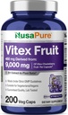 NusaPure Vitex Chasteberry Fruit 20:1 Extracto, 450 mg Equivalente a 9.000 mg 200 cápsulas Vegan - No GMO, Vegan Suplemento dietético
