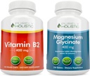 Puramente Holística Vitamina B2 Riboflavin 400mg + Magnesium Glycinate 400mg Bundle - 510 cápsulas Vegan - Hecho en los EE.UU.