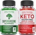 Nutrición de Atlantis Supergreens 60 Gummies + Azúcar Keto gratis Vinagre de manzana 60 Gummies