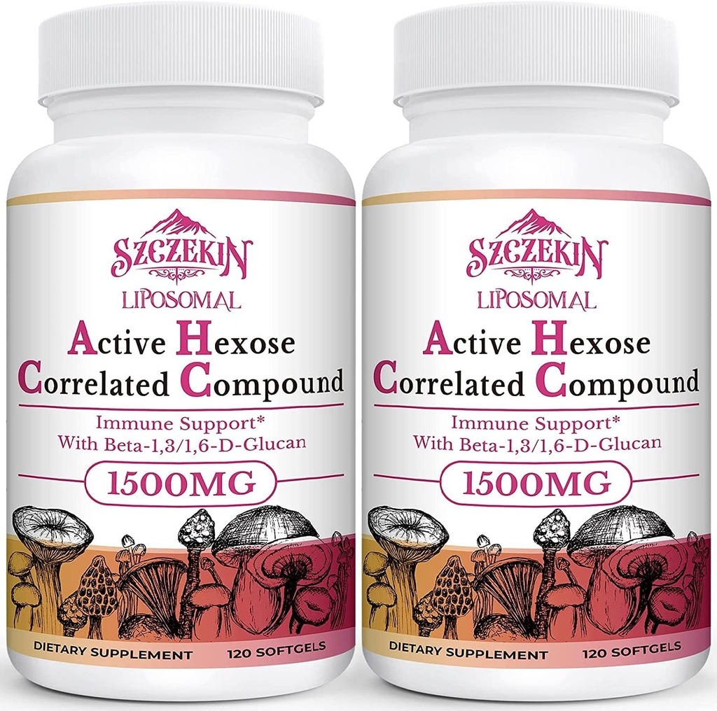 1.500mg Liposomal Active Hexose Correlated Supplement,240 Soft Gels Beta-Glucans with Natural Mushroom Extract, Immune System, Liver Function, Maintain T-Cell & Killer Cell Activity