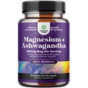 Suplemento Glycinate de Magnesio Relajamiento Puro y Calma con Ashwagandha - Magnesio para Estrés Soporte &amp; Descanso Facilidad para Adultos - Tablas de Absorción Alta para Soporte de Huesos &amp; Cáñamos de Musculo - 90 Conde