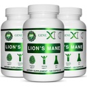 Genex Formulas Lions Mane Suplemento con 100% Lions Mane Extract (3 Pack) - Nootropics Brain Support Suplemento para Brain Boost, Focus, Mental Clarity, Natural Energy, 1000mg/serving - (360 Capsules)