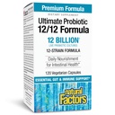 Factores naturales Último Probiótico 12/12 Fórmula - Suplemento de Apoyo a la Salud Digestiva con Probióticos - Inmunidad &amp; Gut Health Support Suplemento - 120 cápsulas vegetarianas (120 piezas)