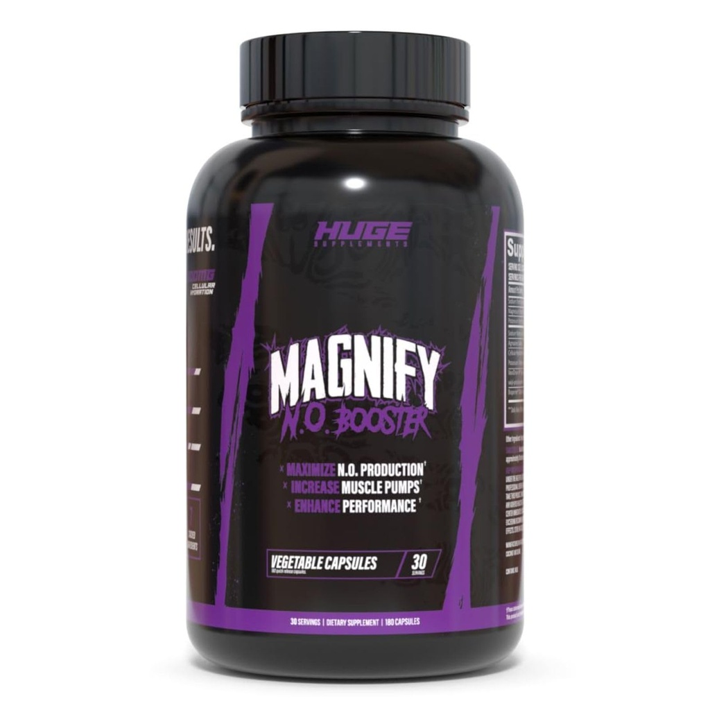 Suplementos enormes magnificar las pilas de bomba " Nitric Oxide Booster, Mejorar las bombas musculares, Plenidad " , Ingredientes basados en la ciencia - NO3-T Nitrates, Sulfato Agmatine, VasoDrive-AP (180 cápsulas)