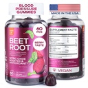Cerdos de remolacha para presión arterial alta - Cerezas de remolacha hechos en EE.UU. con cereza de tarta - Suplementos de óxido nítrico para la energía y la salud de cardio - Vegan, No GMO, Pectin Basado - para Mujeres y Hombres, 60 piezas