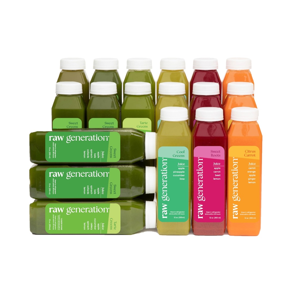 Raw Generation Skinny Cleanse – 3-Day Juice Cleanse for Weight Loss, Detox, Reduced Bloating &amp; Strengthening Energy – 18 Cold-Presed Juices to Crush Cravings &amp; Reset Your Diet