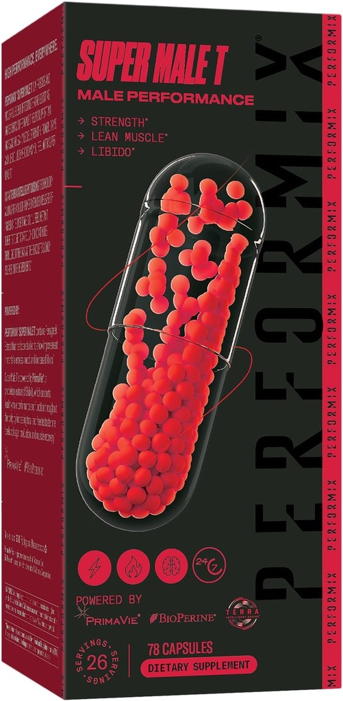 PERFORMIX - Super Hombre T - Testosterona Booster - Aumentar la fuerza & músculo - Promueve la resistencia, resistencia, Libido, Mood & Mental Clarity - Mass Gainer - 26 Servicios