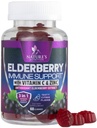 Immune Support Gummies - Sambucus Elderberry Gummy with Elder Berry Extract, Zinc &amp; Vitamin C, Natural Vegan Immune Support Supplement for Adults &amp; Children, Gummy Elderberry Vitamins - 60 Gummies