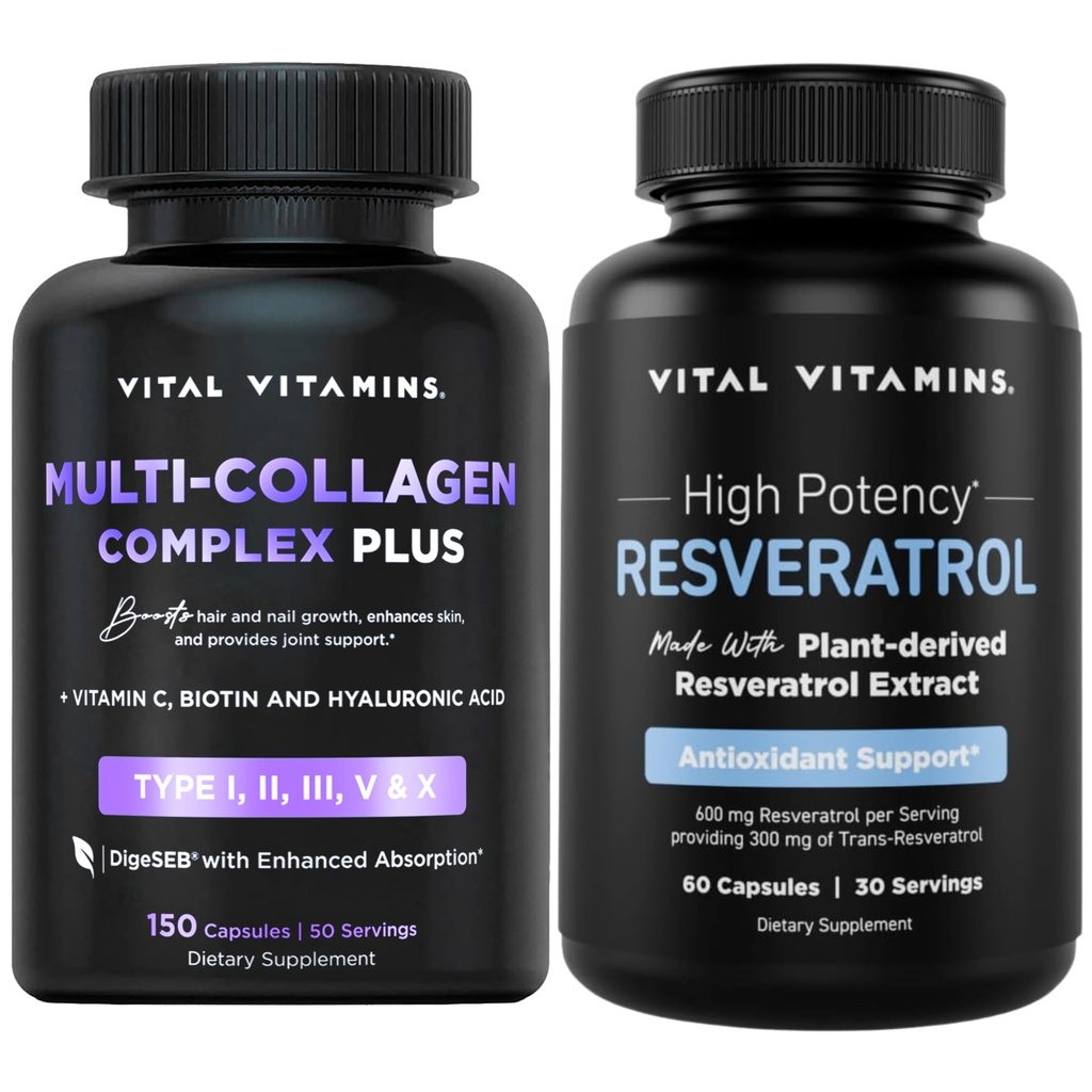 Vital Vitaminas Complejo Multi Collagen Plus cápsulas + cápsulas de resveratrol