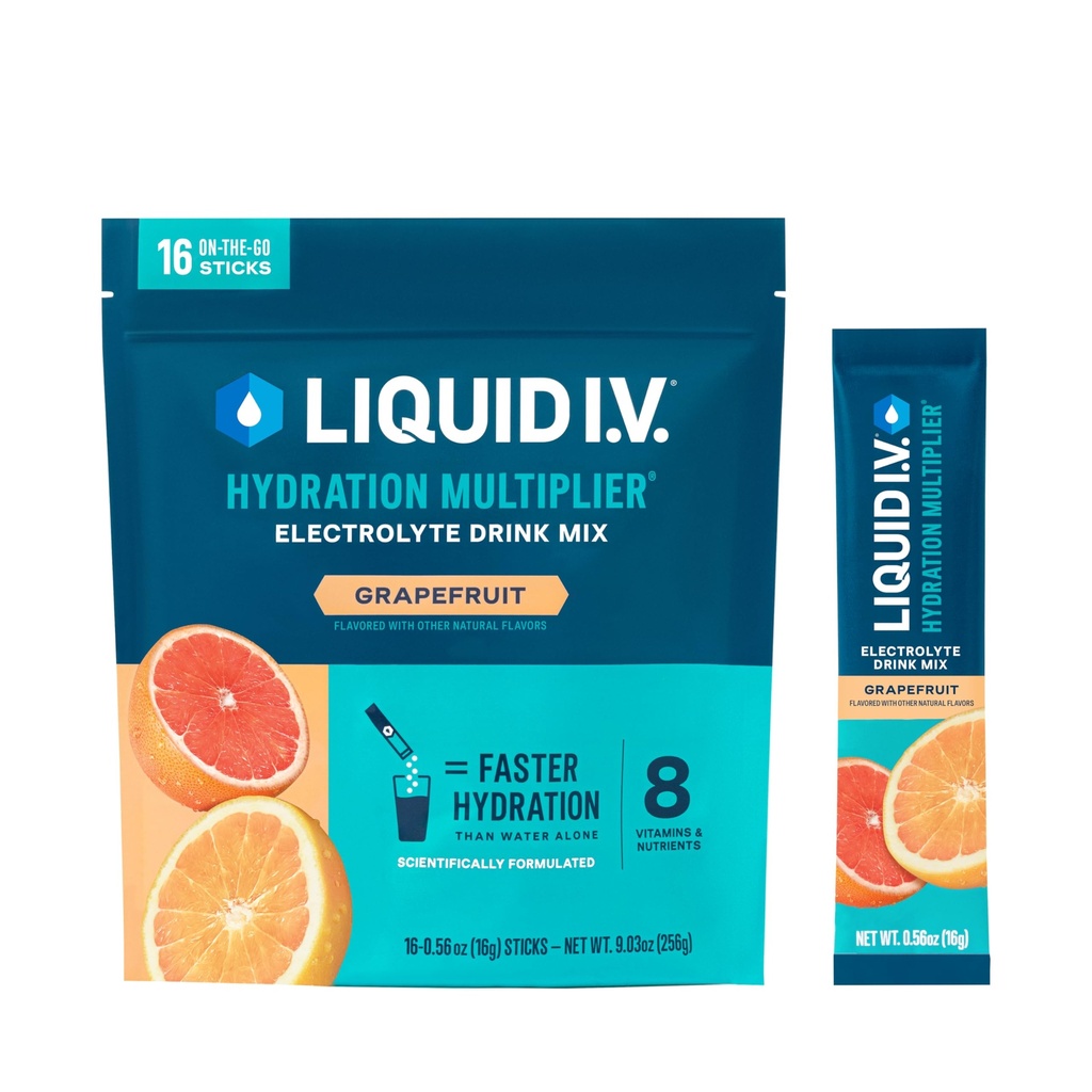 Líquido I.V.® Hydration Multiplier - Grapefruit ← Electrolyte Powder Drink Mix tención 1 Pack (16 Servings)