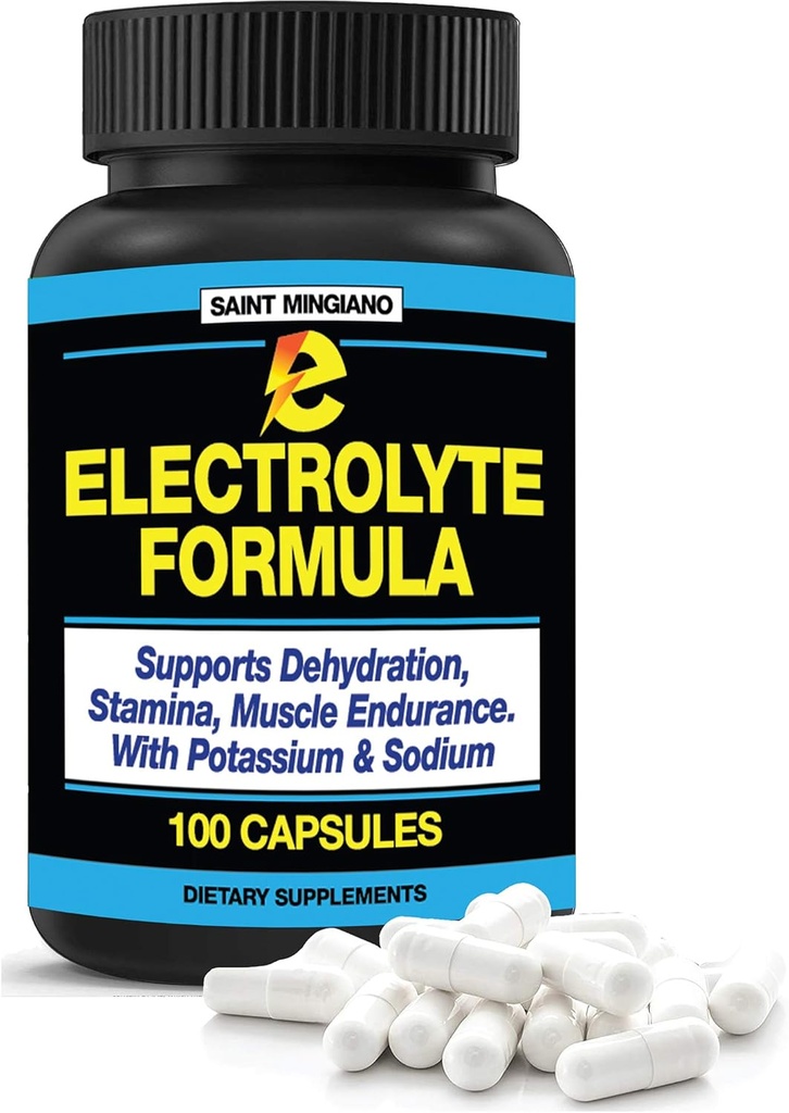 Suplementos de Fórmula Electrolítica - Stops Cramping Fast - 100 Easy to Swallow Salt Capsules con 12 Ingredientes de Naturalezas Mejores Fuentes - Keto Friendly y Sugar Gratis!