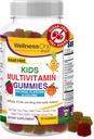 WellnessOne Kids Multivitamin Gummies - Sugar-Free Immune Support Supplement Packed with Vitamin C, B6, B12, Folic Acid & More - Natural Strawberry, Pineapple & Orange Flavors - 60 Gummy Vitaminas