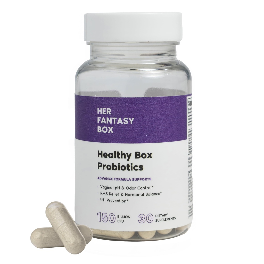 Su Caja de Fantasía Silencioso Caja Saludable Silencio Vaginal Probióticos para Mujeres – Prebióticos + Advanced Lactobacillus Blend – Balance Hormonal, Alivio PMS – Apoyo Femenino de Salud con Arándano &amp; D-Mannose