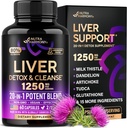 Liver Cleanse Detox " Reparación - Milk Thistle  durable Dandelion TEN Artichoke TEN TUDCA TEN Glutathione " NAC - Suplemento eficaz de salud del hígado Silencio 80% Silymarin - Tested de laboratorio, Vegan - Hecho en USA 60 cápsulas
