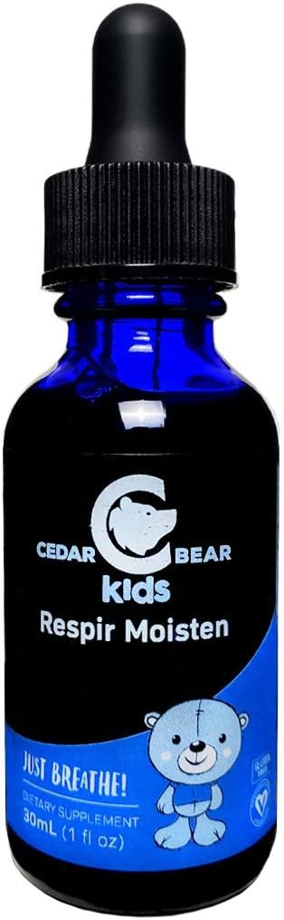 Cedar Bear Respir Moisten for Kids a Liquid Herbal Supplement that Moisturizes and Soothes Irritated Respiratory Tissues and Relieves Occasional Dry Coughs 1 Fl Oz