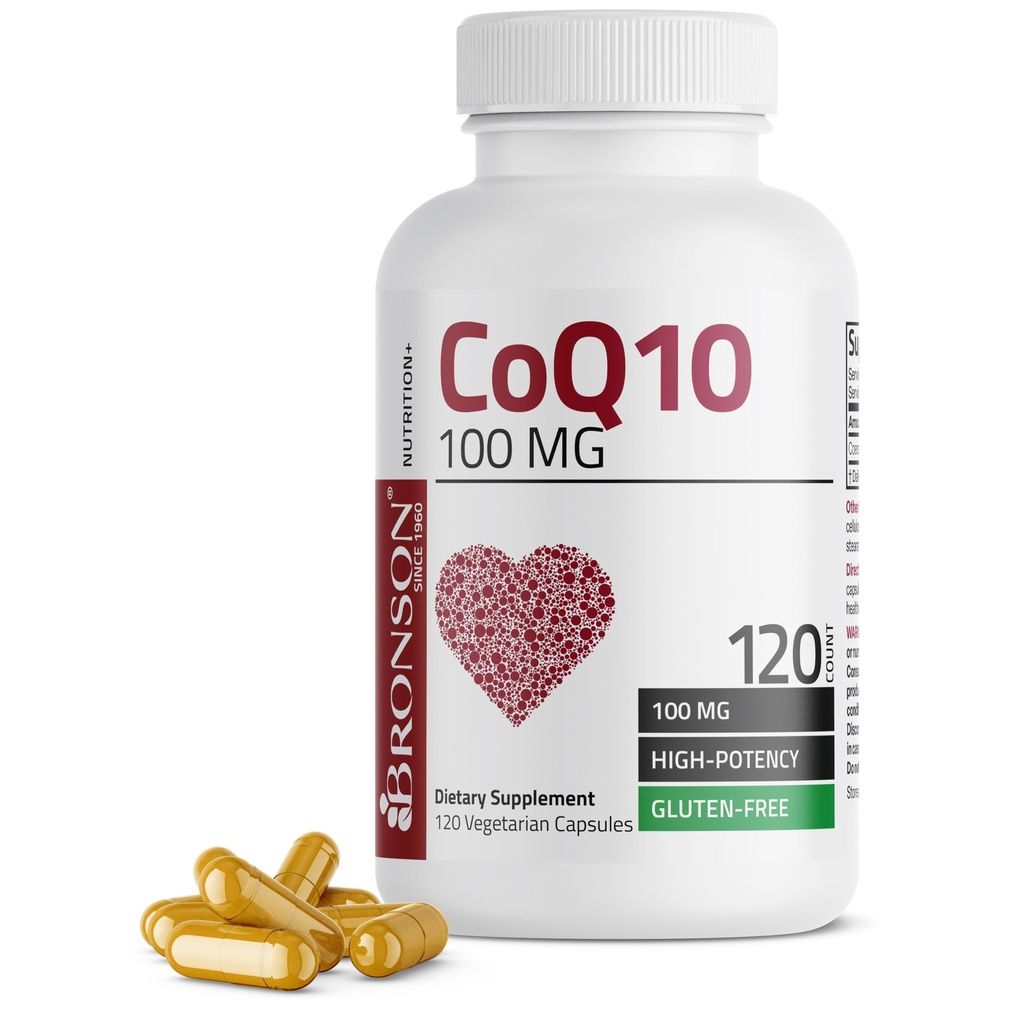 Bronson CoQ10 100 MG producción de energía celular de alta potencia, 120 cápsulas vegetarianas