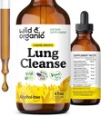 Wild & Organic Lung Cleanse Detox Tincture - Mullein Drops for Lungs - Herbal Mullein Extract Supplement - Vegan, Alcohol-Free Drops - 4 fl oz