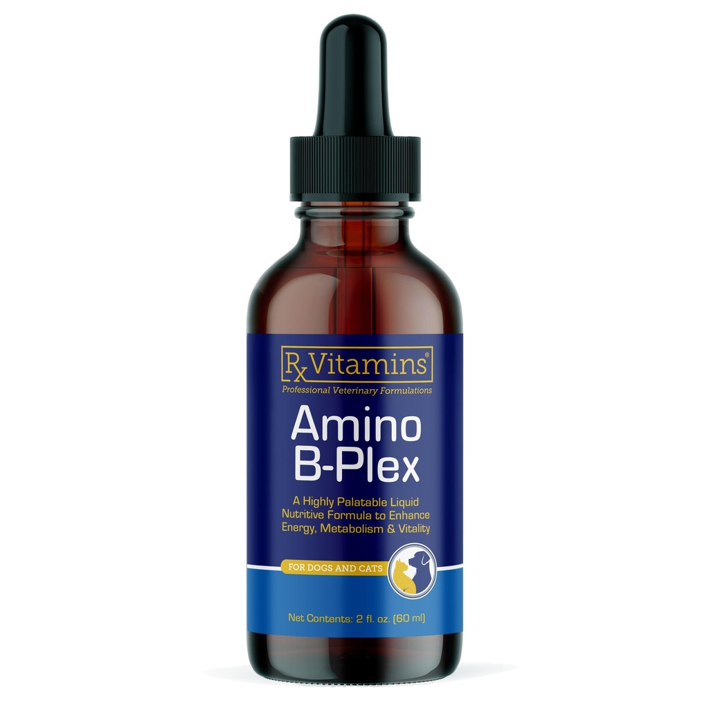Vitaminas Rx Amino B Plex Cat & Dog Supplement - Vitamin B Complex Liquid Plus Amino Acids for Dogs & Cats - Apetite Booster and Weight Gainer Cat & Dog Vitaminas - 2 oz