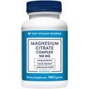 Complejo de Citrato de Magnesio de Vitamina Shoppe 160MG, Suplemento Mineral que soporta huesos, dientes &amp; producción de energía (100 cápsulas)