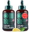 Líquido Collagen Peptides con gotas de biotina - 30,000mcg Collagen Líquido para Mujeres y Hombres más Biotina - Esquí juvenil, crecimiento del cabello, uñas fuertes - Vitaminas para la pérdida del cabello - Lemon Flavor - 2x2oz