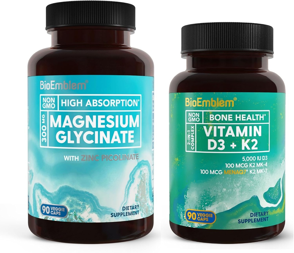 BioEmblem Magnesium Glycinate con zinc y vitamina D3 K2
