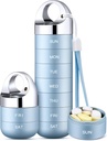 Zannaki Metal Travel Pill Organizer, Portable Waterproof Caja semanal de píldoras, Contenedor de caja de aleación de aluminio grande, BPA gratis 7 días de medicina diaria Organizador Holder para vitamina, aceite de pescado, suplemento